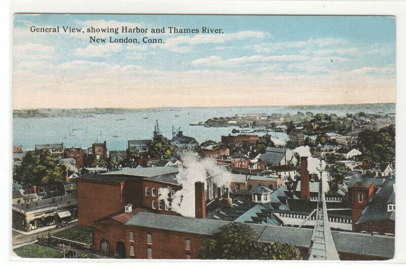 Panorama New London Connecticut 1910c postcard