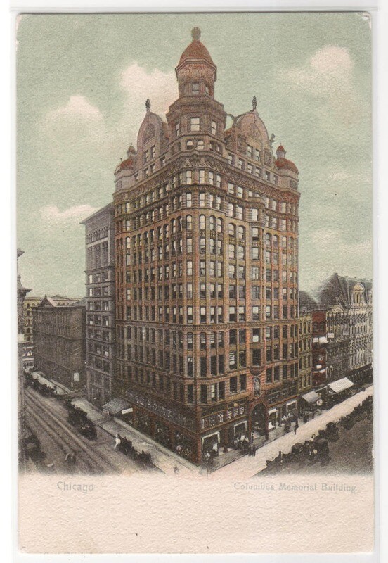 Columbus Memorial Building Chicago Illinois 1905c postcard
