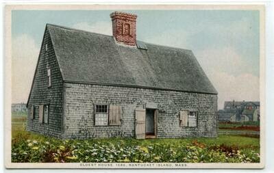 Oldest House Nantucket Island Massachusetts 1910c Phostint postcard