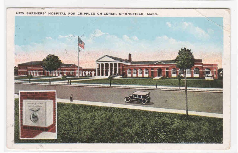 Shriners Hospital Crippled Children Springfield Massachusetts 1927 postcard