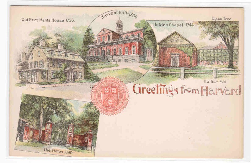Greetings from Harvard University Cambridge Massachusetts #2 1905c postcard