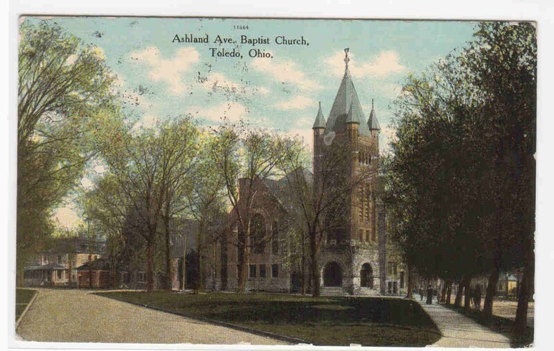 Baptist Church Ashland Avenue Toledo Ohio 1919 postcard