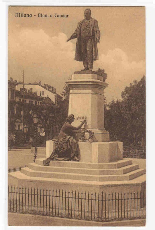 Monumento Count Cavour Milan Italy postcard
