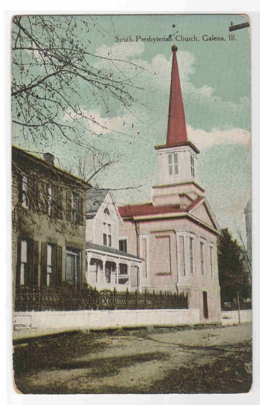 South Presbyterian Church Galena Illinois 1910c postcard