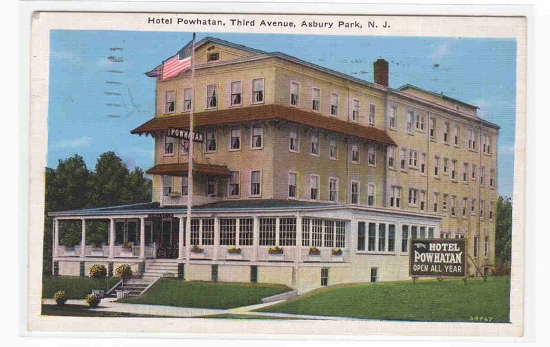 Hotel Powhatan Asbury Park New Jersey 1936 linen postcard
