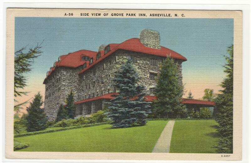 Grove Park Inn Side View Asheville North Carolina 1948 postcard