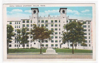 Maple Terrace Apartment Dallas Texas 1920c postcard