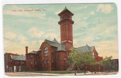 City Hall Newport News Virginia 1910c postcard