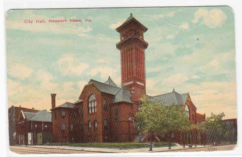 City Hall Newport News Virginia 1910c postcard