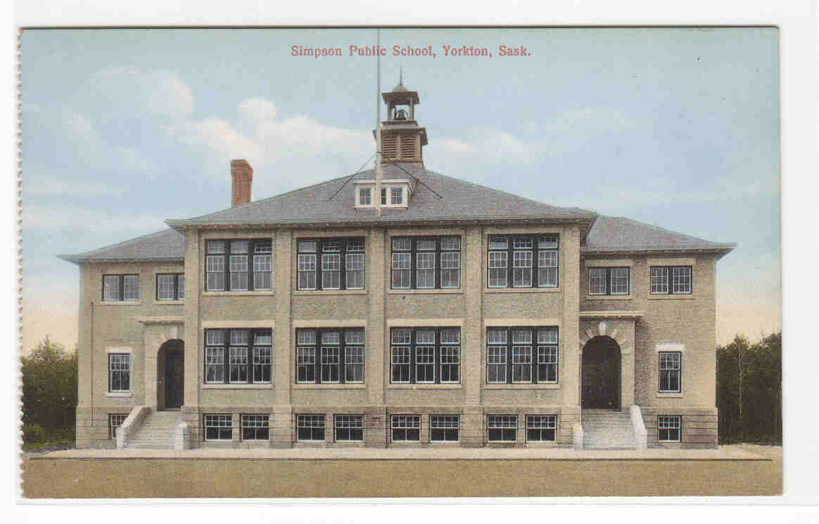 Simpson Public School Yorkton Saskatchewan Canada postcard