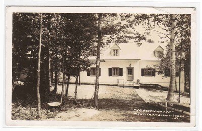 The Brook House Mont Tremblant Lodge Quebec Canada 1941 RPPC postcard