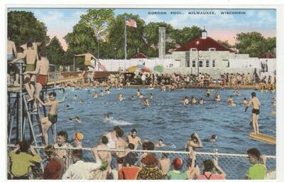 Swimming Pool Gordon Park Milwaukee Wisconsin postcard