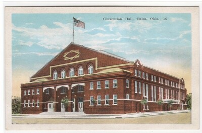 Convention Hall Tulsa Oklahoma 1920s postcard