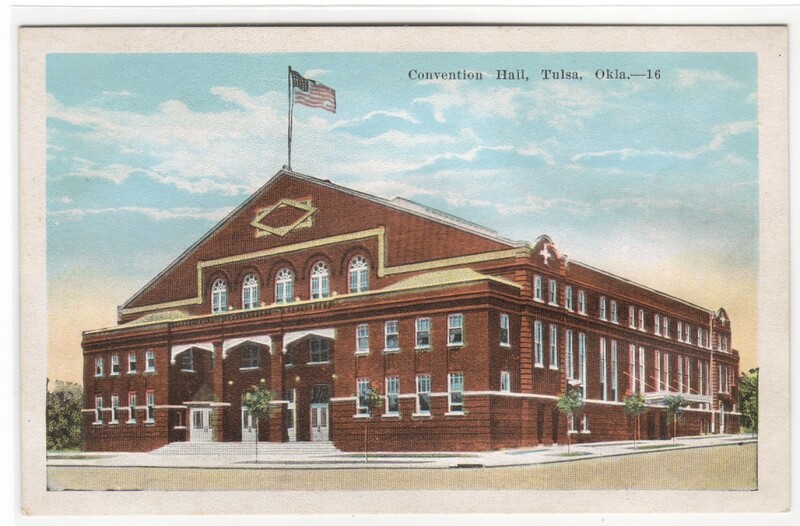 Convention Hall Tulsa Oklahoma 1920s postcard