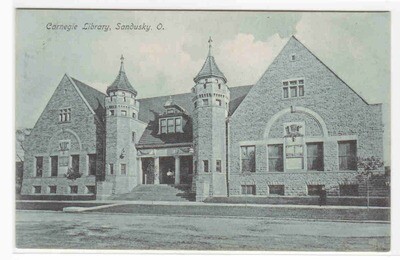 Carnegie Library Sandusky Ohio 1910c postcard
