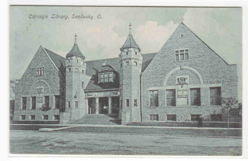 Carnegie Library Sandusky Ohio 1910c postcard