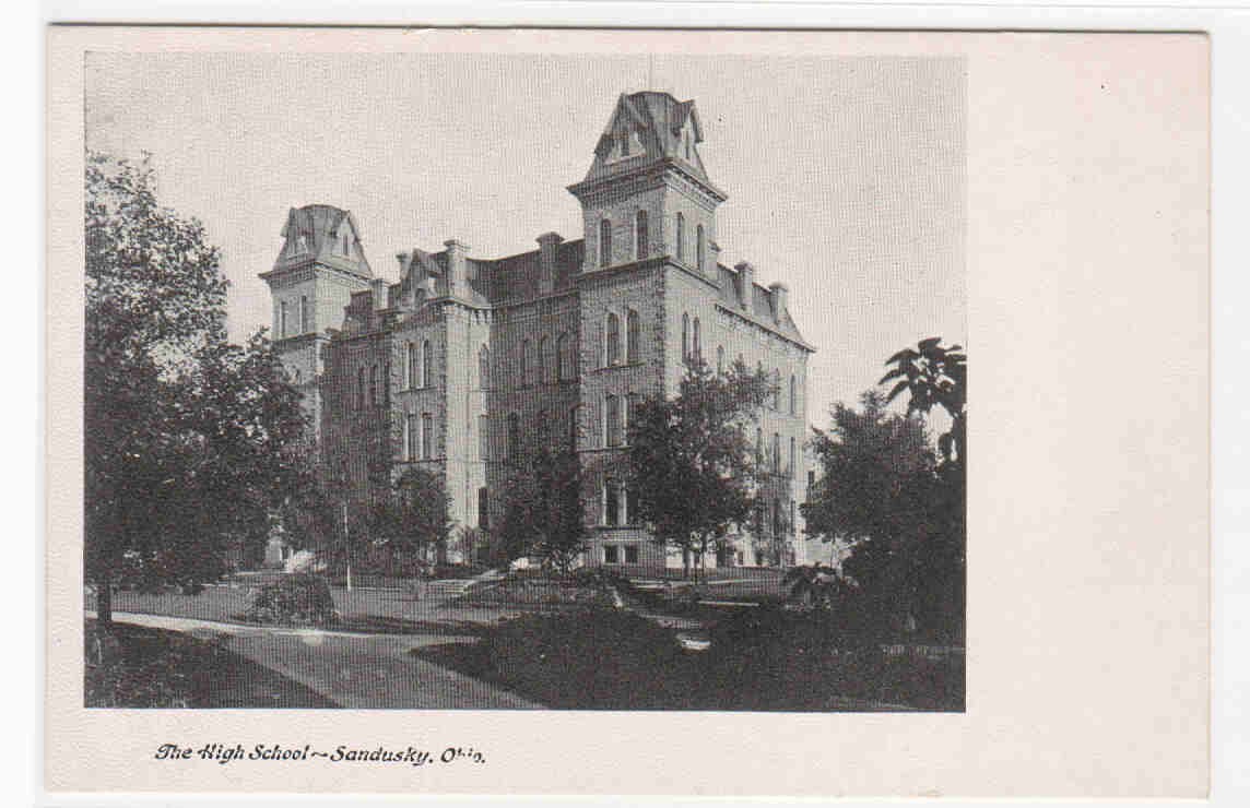 High School Sandusky Ohio 1905c postcard