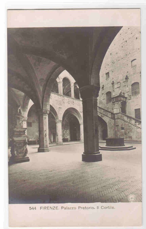 Il Cortile Palazzo Pretorio Firenze Italy real photo rppc postcard