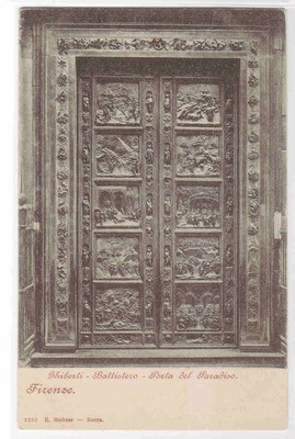 Porta Paradiso Battistero Ghiberti Firenze Italy postcard
