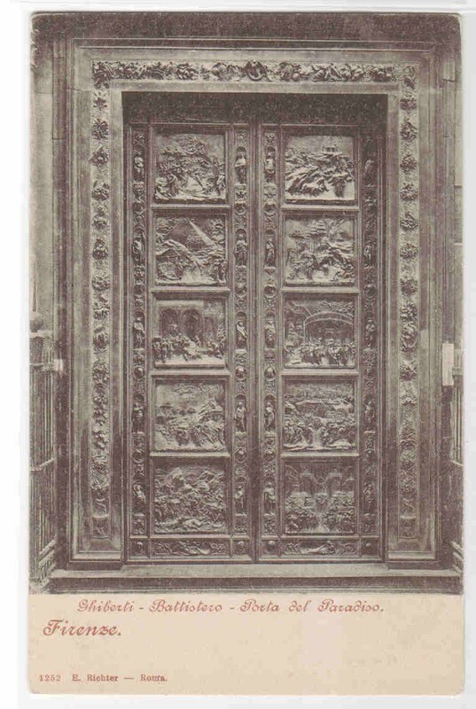 Porta Paradiso Battistero Ghiberti Firenze Italy postcard
