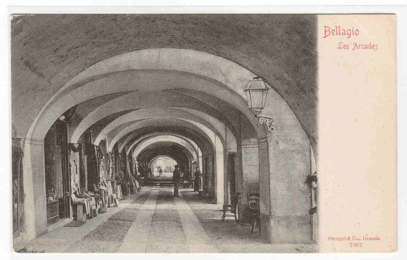 Les Arcades Bellagio Como Italy 1905c postcard