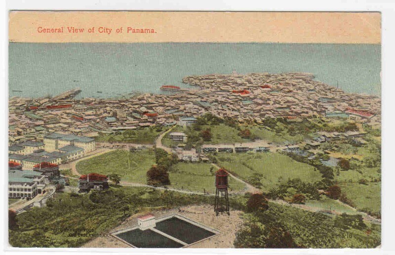 Panorama Panama City Panama 1910c postcard