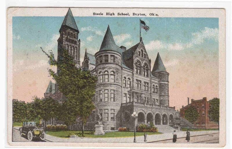 Steele High School Dayton Ohio 1919 postcard