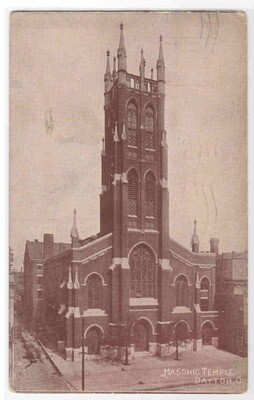 Masonic Temple Dayton Ohio 1910 postcard