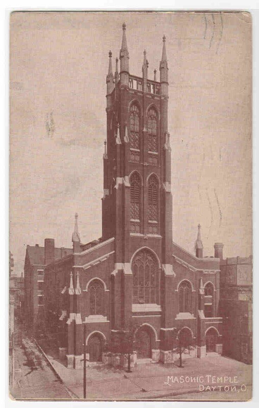 Masonic Temple Dayton Ohio 1910 postcard