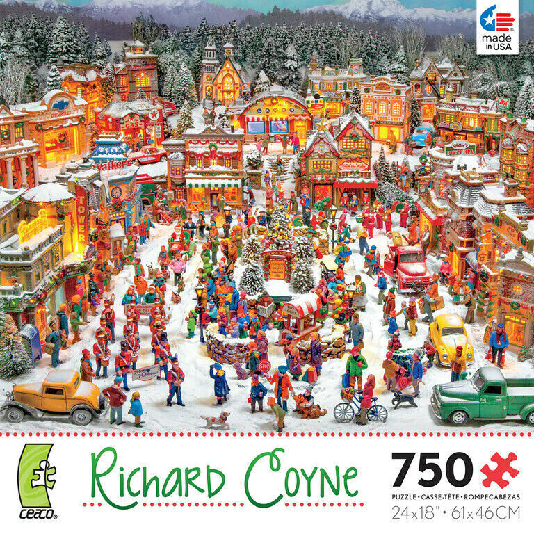 Village Square Christmas Richard Coyne Jigsaw Puzzle 750 pc Ceaco New Sealed Box
