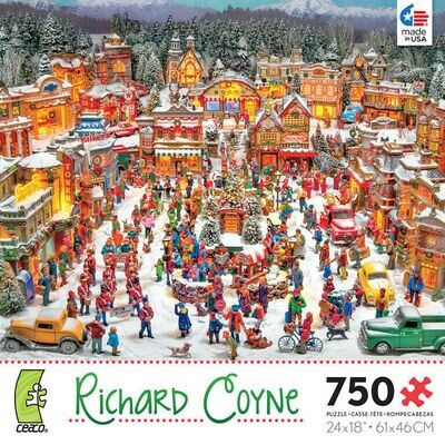 Village Square Christmas Richard Coyne Jigsaw Puzzle 750 pc Ceaco New Sealed Box