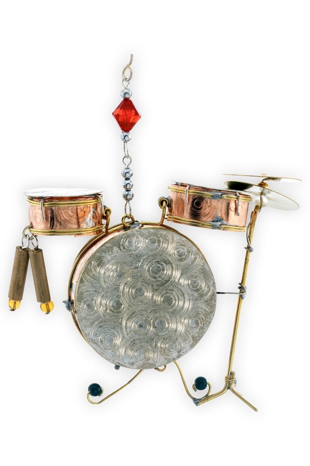 Drum Set Ornament Metal Fair Trade Pilgrim Imports New