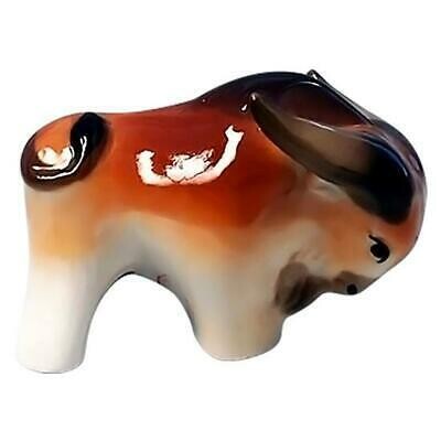 Bull Lomonosov Imperial Porcelain St Petersburg Russia Miniature Figurine