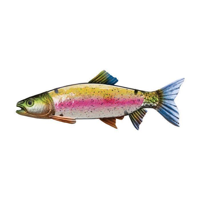 Trout Fish Wall Decor Metal Glass Garden Indoor Outdoor Weather Resistant