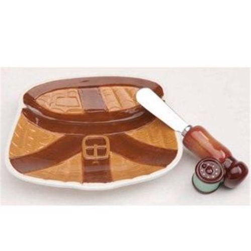 Fishing Creel Appetizer  Snack Plate &amp; Reel Spreader Big Sky Carvers Siebert
