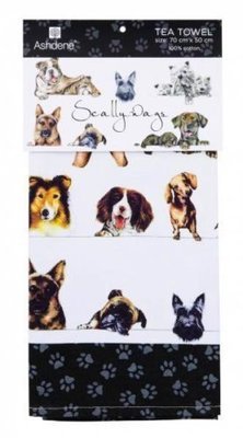 Scallywags Dog Breed Ashdene Australia Cotton Kitchen Tea Towel