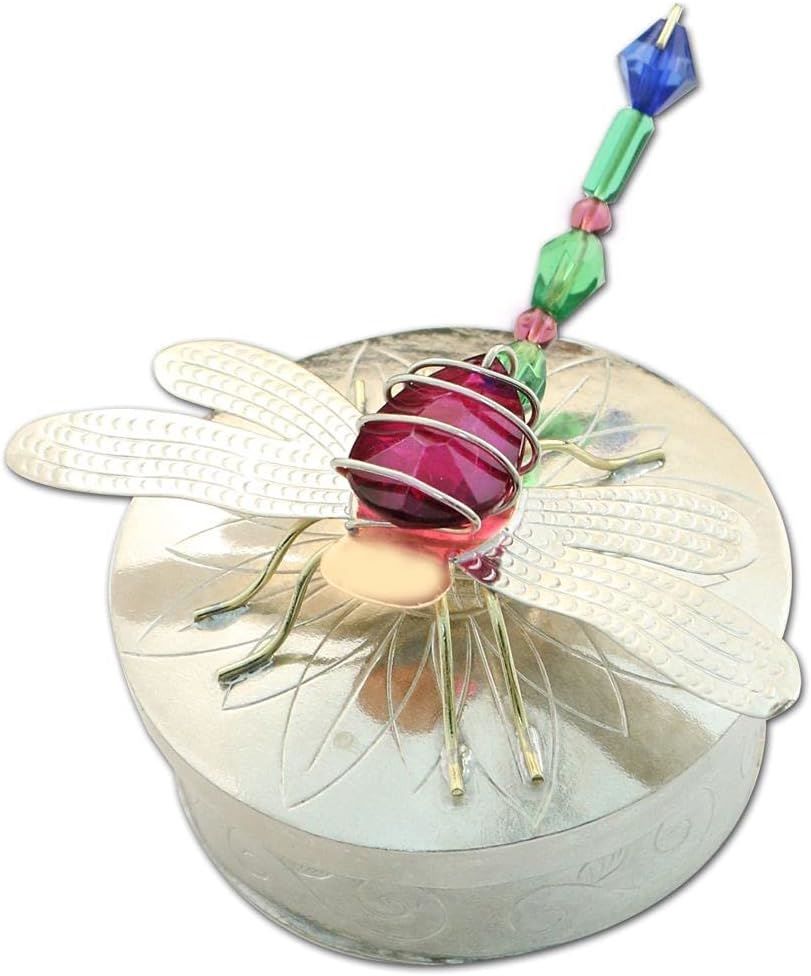 Dragonfly Trinket Box Handmade Pilgrim Imports Metal Fair Trade