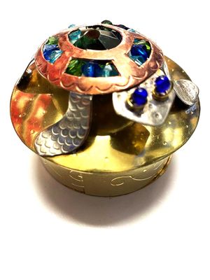 Gem Sea Turtle Trinket Box Handmade Pilgrim Imports Metal Fair Trade