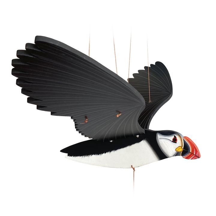 Flying Puffin Mobile Sea Shore Bird Decor Colombia Fair Trade Hand Painted