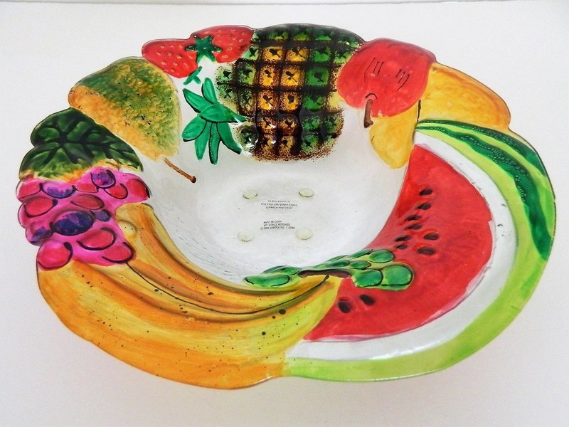 Fruit Dish Bowl Ranger Gift Colorful Glass Collectible Retired