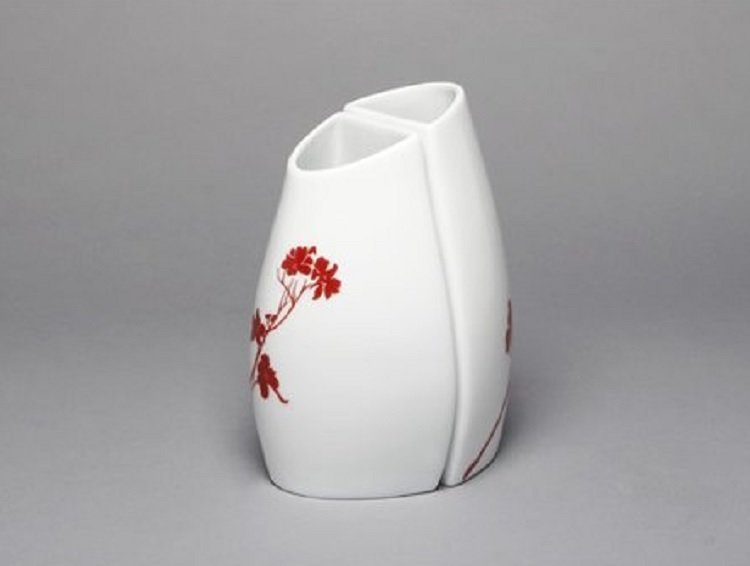 Marla Dawn Dogwood Blossom 2 Piece Small Back to Back Vase Set New