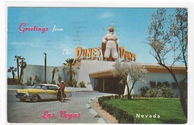 The Dunes Hotel Car Las Vegas Nevada 1961 postcard