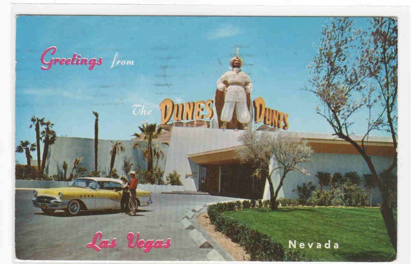 The Dunes Hotel Car Las Vegas Nevada 1961 postcard