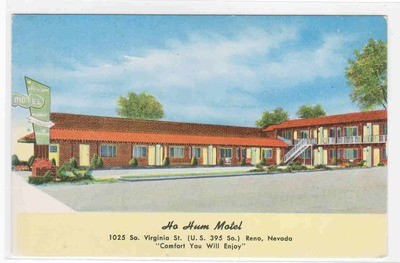 Ho Hum Motel Reno Nevada US 395 postcard