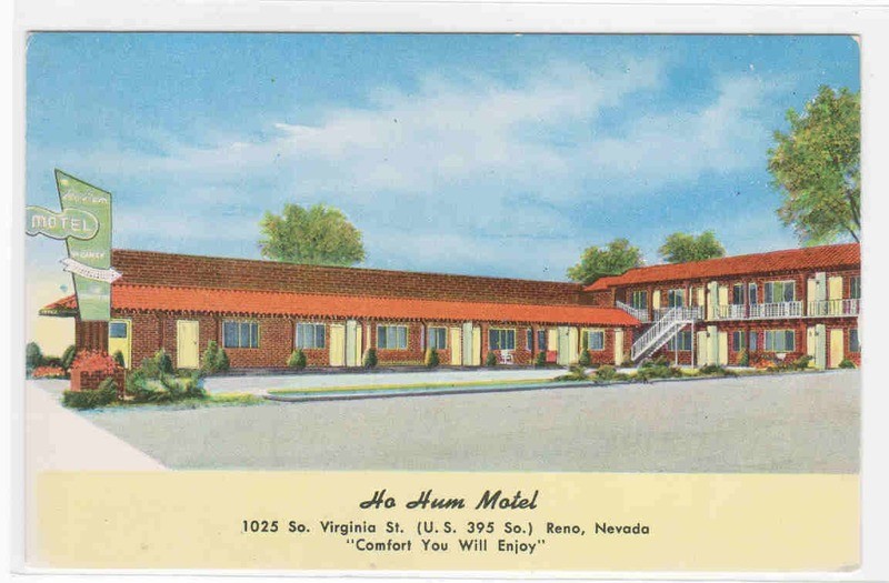 Ho Hum Motel Reno Nevada US 395 postcard