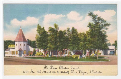 De Luxe Motor Court Motel Las Vegas Nevada linen postcard
