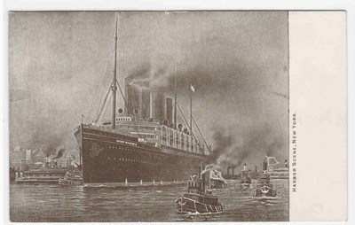 Kaiser Wilhelm II Steamer New York Harbor NY 1910c postcard