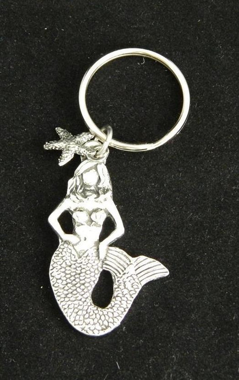 Mermaid Lead Free Pewter Keychain Purse Charm Made in Canada