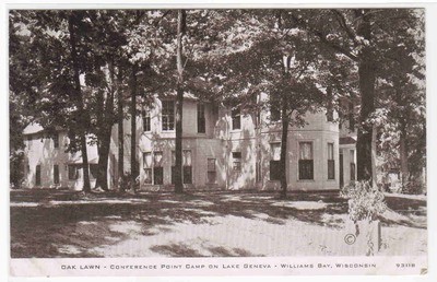 Oak Lawn Conference Point Camp Williams Bay Lake Geneva Wisconsin postcard
