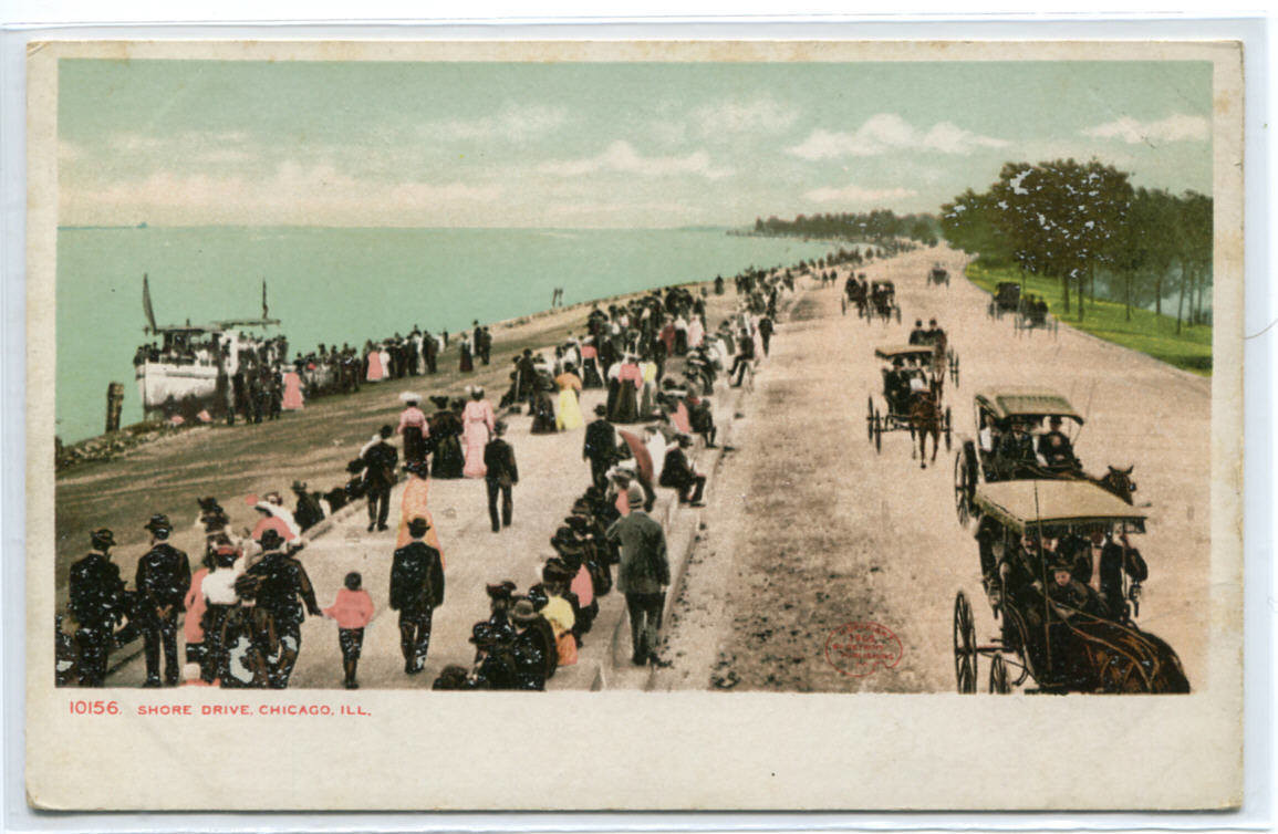 Lake Shore Drive Chicago Illinois 1907c postcard